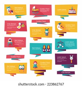 baby flat banner background set,eps10