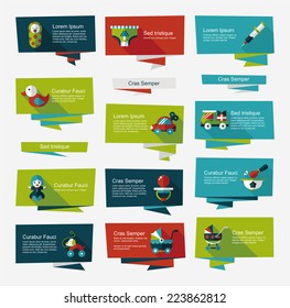 baby flat banner background set,eps10