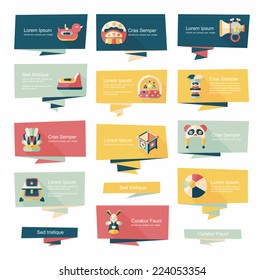 baby flat banner background set,eps10