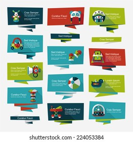 baby flat banner background set,eps10