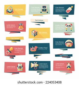 baby flat banner background set,eps10