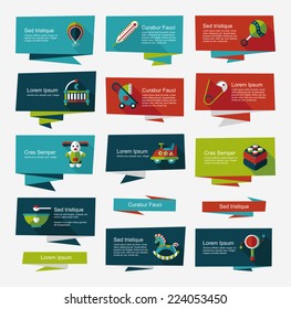 baby flat banner background set,eps10