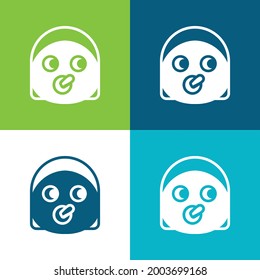Baby Flat four color minimal icon set