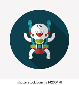 baby flat icon with long shadow