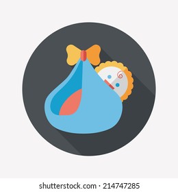 baby flat icon with long shadow