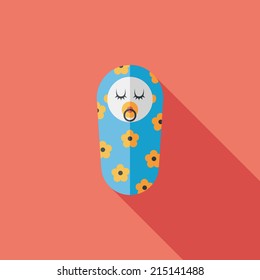 baby flat icon with long shadow