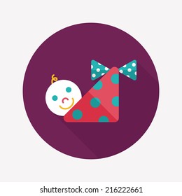 baby flat icon with long shadow