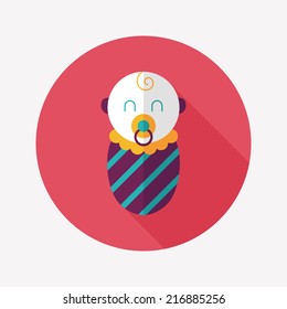 baby flat icon with long shadow