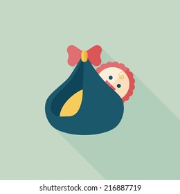 baby flat icon with long shadow