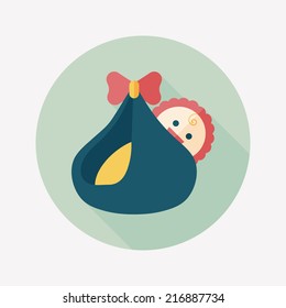 baby flat icon with long shadow