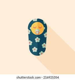 baby flat icon with long shadow