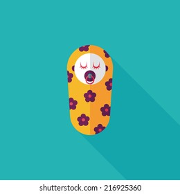 baby flat icon with long shadow