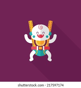 baby flat icon with long shadow