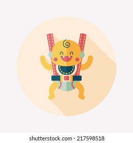 baby flat icon with long shadow