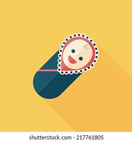 baby flat icon with long shadow