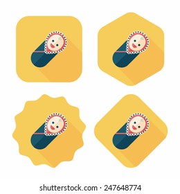 baby flat icon with long shadow