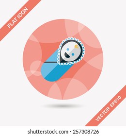 baby flat icon with long shadow