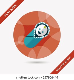 baby flat icon with long shadow