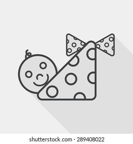 baby flat icon with long shadow, line icon