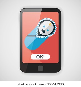 baby flat icon with long shadow