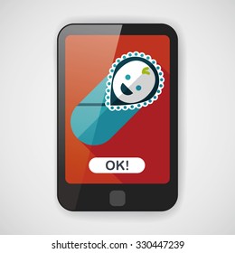 baby flat icon with long shadow