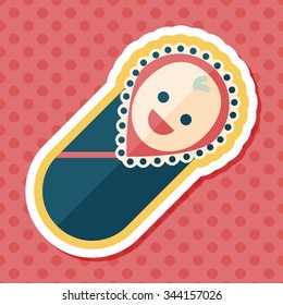 baby flat icon with long shadow