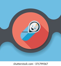 baby flat icon with long shadow