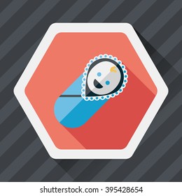baby flat icon with long shadow