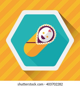 baby flat icon with long shadow