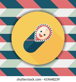baby flat icon with long shadow