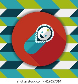 baby flat icon with long shadow