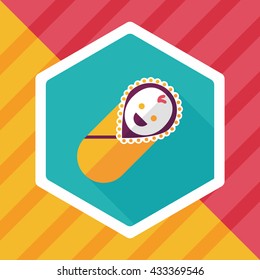 baby flat icon with long shadow
