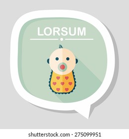 baby flat icon with long shadow,eps 10