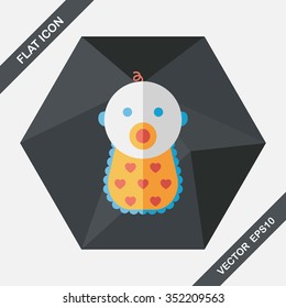 baby flat icon with long shadow,eps 10