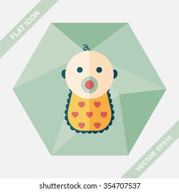 baby flat icon with long shadow,eps 10