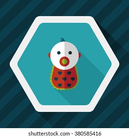 baby flat icon with long shadow,eps 10