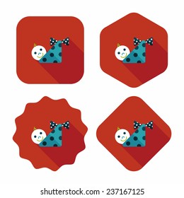 baby flat icon with long shadow,eps10