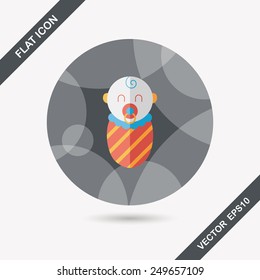 baby flat icon with long shadow,eps10
