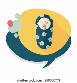 baby flat icon with long shadow,eps10