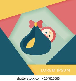 baby flat icon with long shadow,eps10