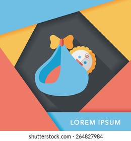baby flat icon with long shadow,eps10