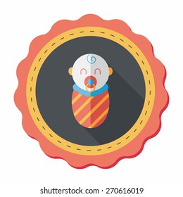 baby flat icon with long shadow,eps10