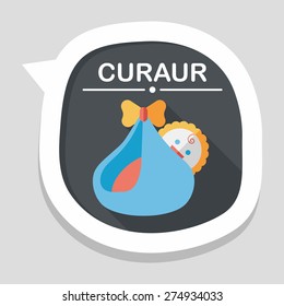 baby flat icon with long shadow,eps10
