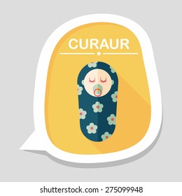 baby flat icon with long shadow,eps10