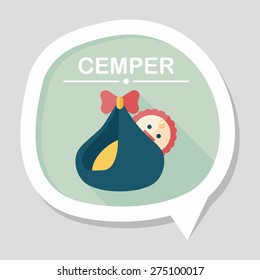 baby flat icon with long shadow,eps10