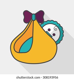 baby flat icon with long shadow,eps10