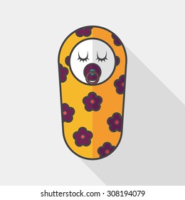 baby flat icon with long shadow,eps10