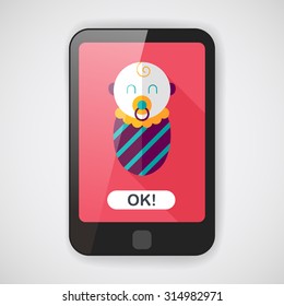 baby flat icon with long shadow,eps10