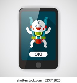 baby flat icon with long shadow,eps10