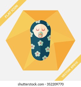 baby flat icon with long shadow,eps10